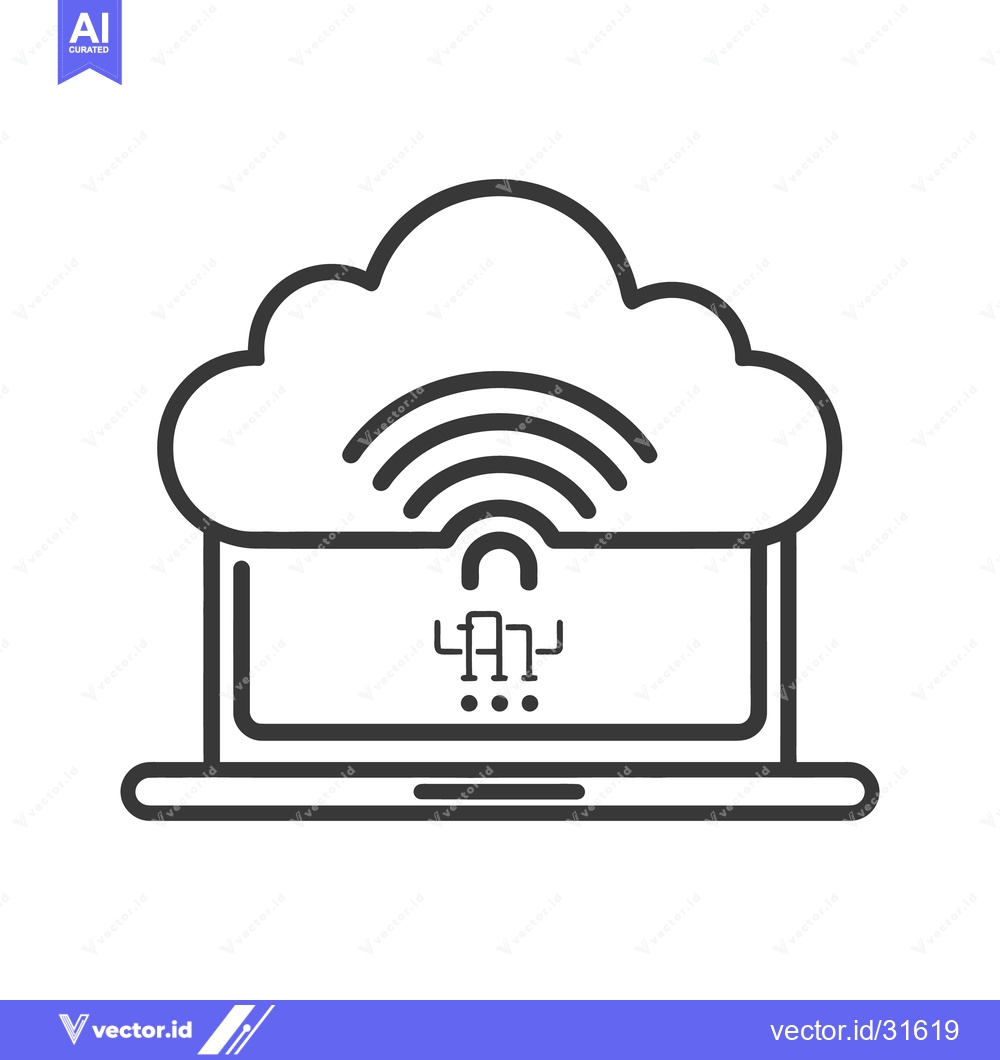 Premium Vector dari An illustration depicting a cloud and a laptop computer connection