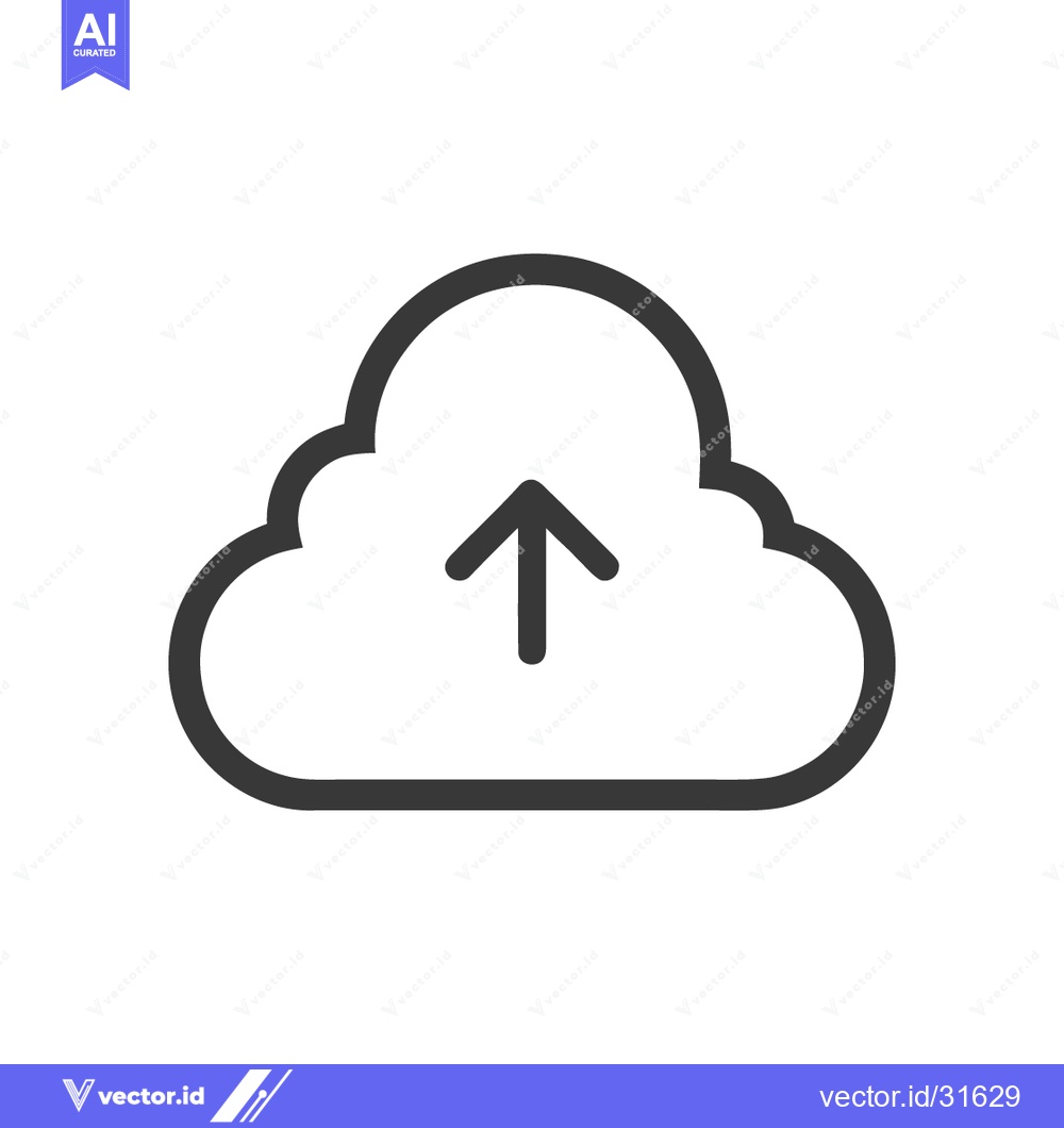Premium Vector dari Minimalist Cloud Upload Icon: Simple Data Transfer Symbol on White