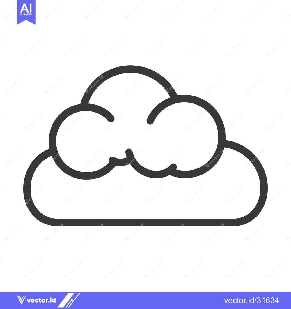 Premium Vector dari Simple drawing of a stylized cloud with rounded shapes