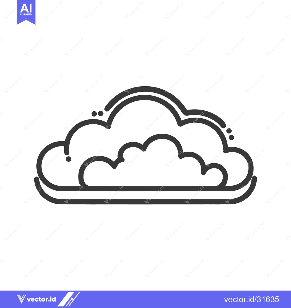 Premium Vector dari A simple outline illustration of a stylized puffy cloud shape