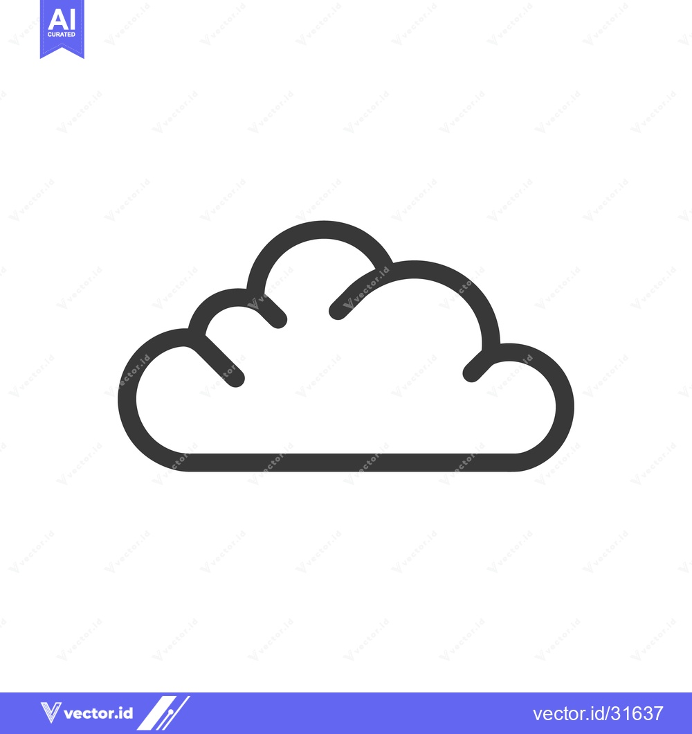 Premium Vector dari A simple outlined design of a puffy cloud formation
