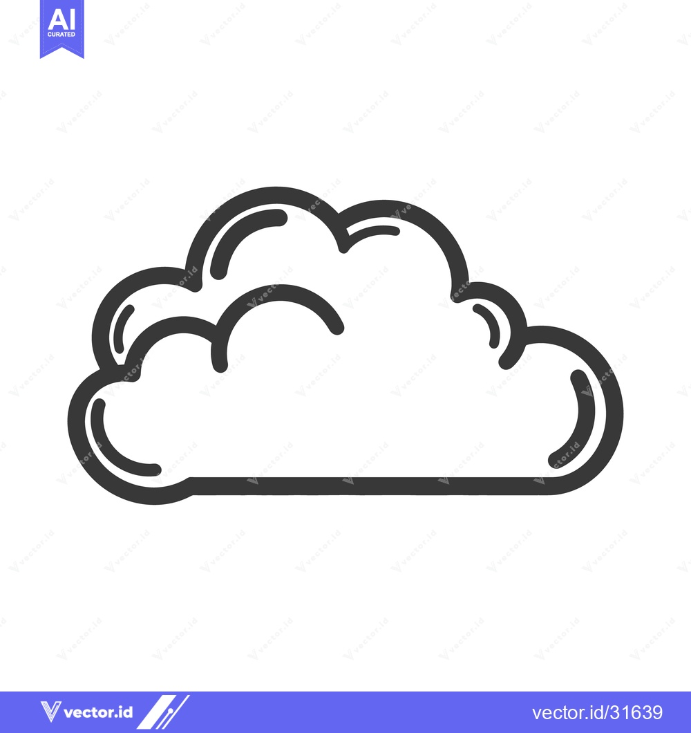 Premium Vector of A simple illustration showing a stylized puffy cloud in graphic form