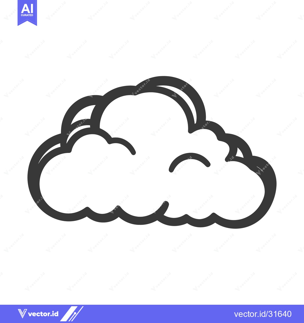 Premium Vector dari A simple illustration depicting a stylized cloud in black and white