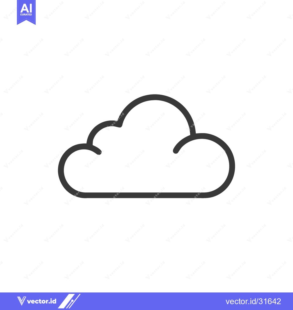 Premium Vector of Simple Cloud Icon: Minimalist Weather Symbol on White Background