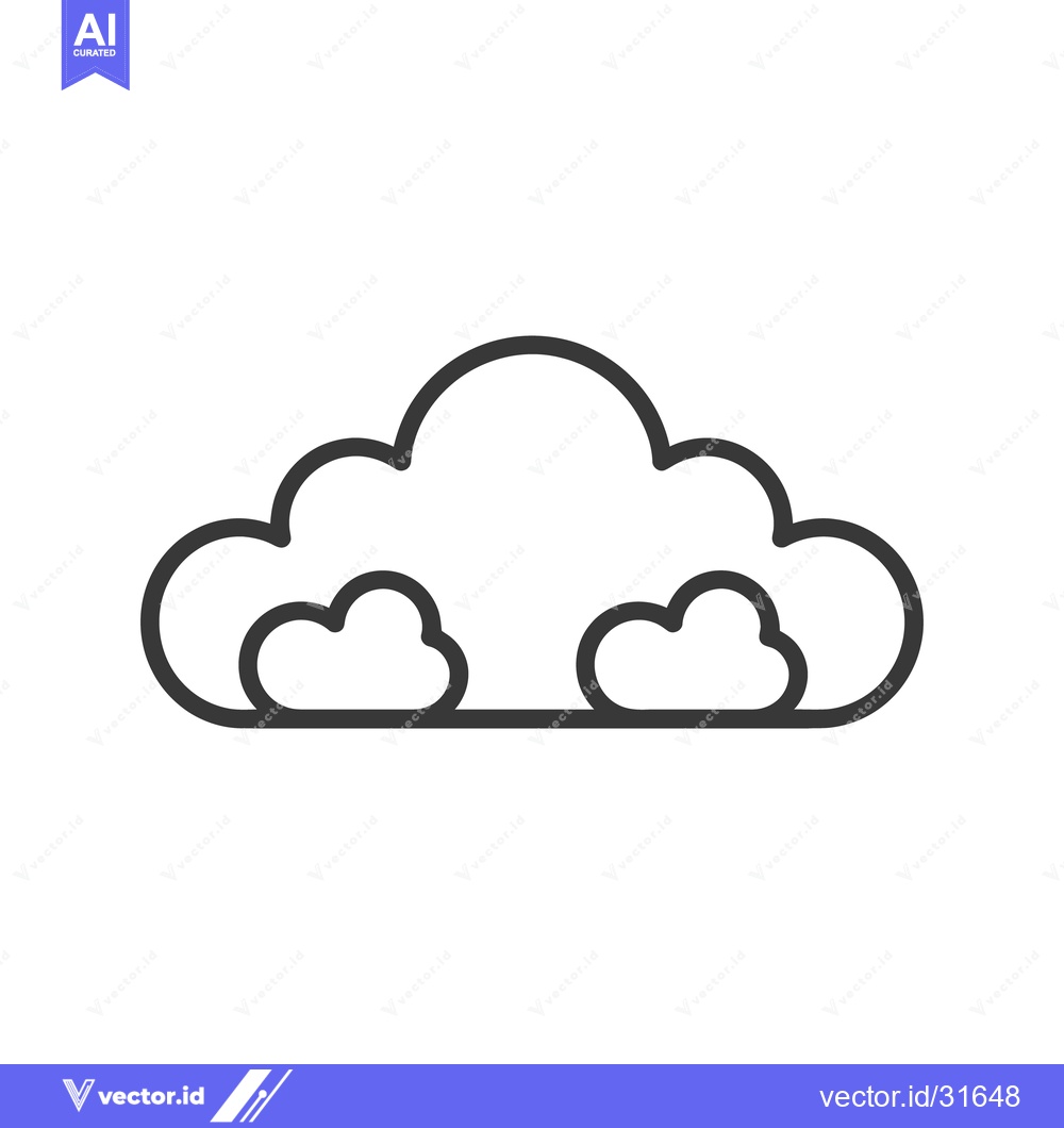 Premium Vector of A simple outlined image illustrating fluffy and puffy cloud shapes