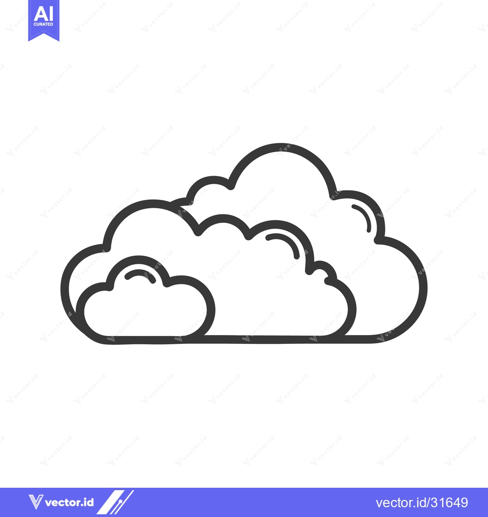 Premium Vector of A simple monochrome line drawing depicting a cloud formation