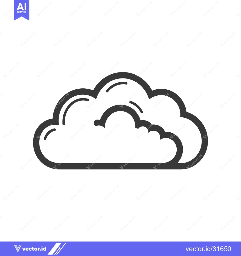 Premium Vector dari A stylized illustration depicts a fluffy cloud in the atmosphere