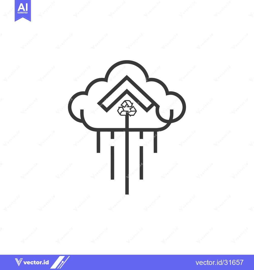Premium Vector of Cloud with Recycle Symbol and Rain