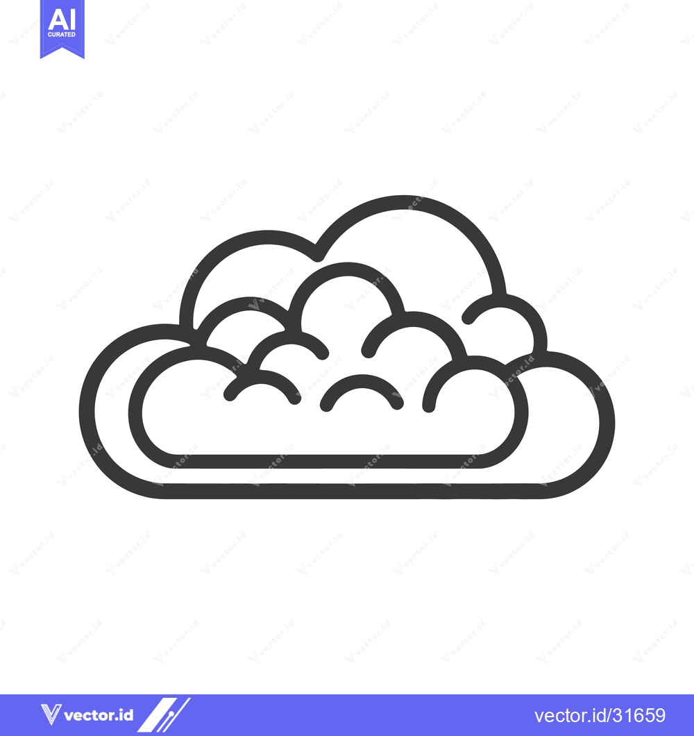 Premium Vector dari A simple black outline drawing depicting a fluffy cloud symbol