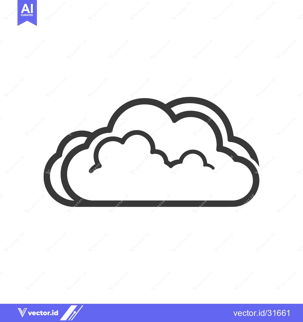 Premium Vector dari Simple black and white illustration depicting a puffy cloud shape