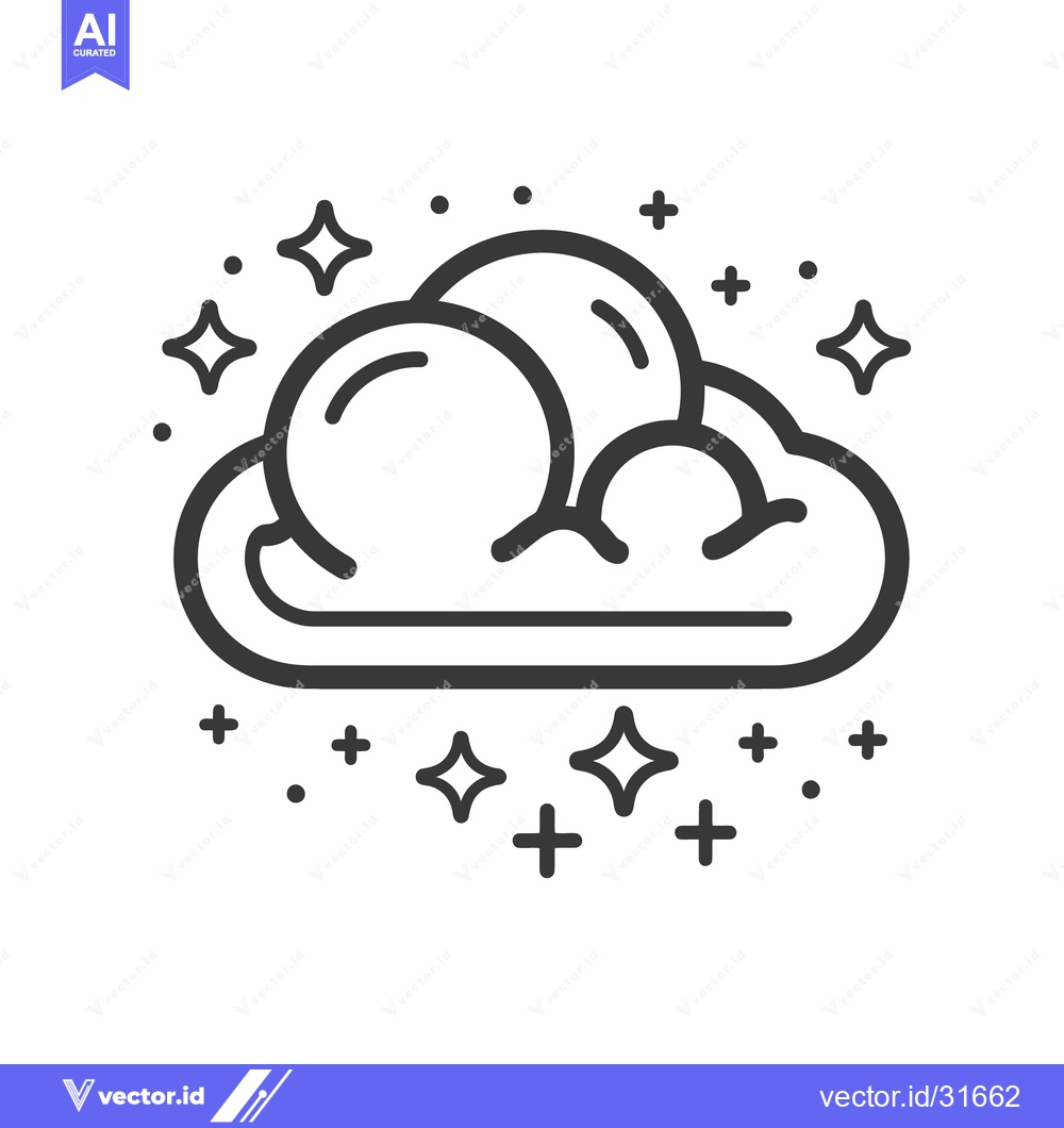 Premium Vector dari A stylized cloudy sky illustration with shining star symbols