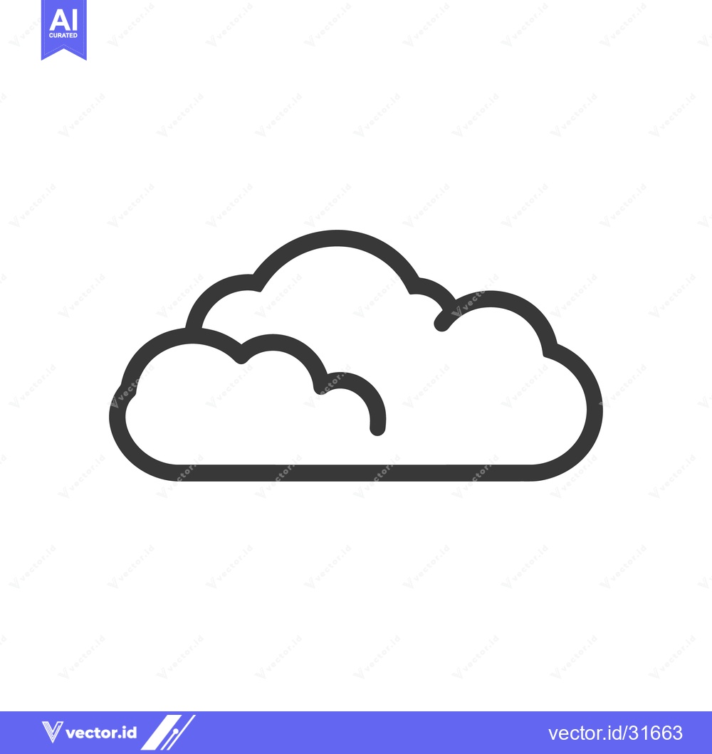 Premium Vector of A simple outlined illustration depicting a puffy cloud in the sky