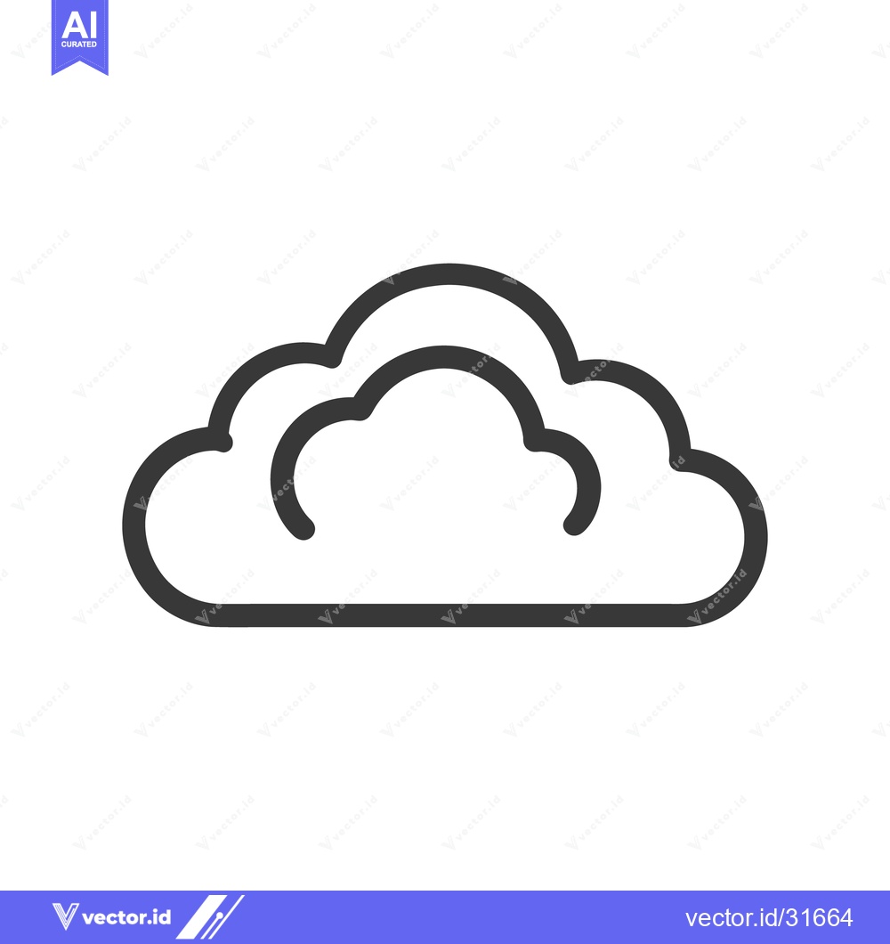 Premium Vector of A simple stylized illustration of a fluffy cloud in the sky