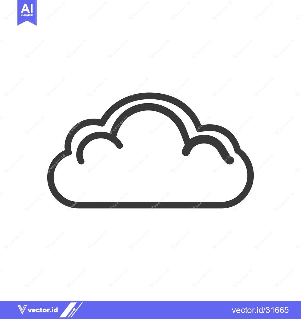 Premium Vector of A simple outline illustration of a fluffy cloud on white