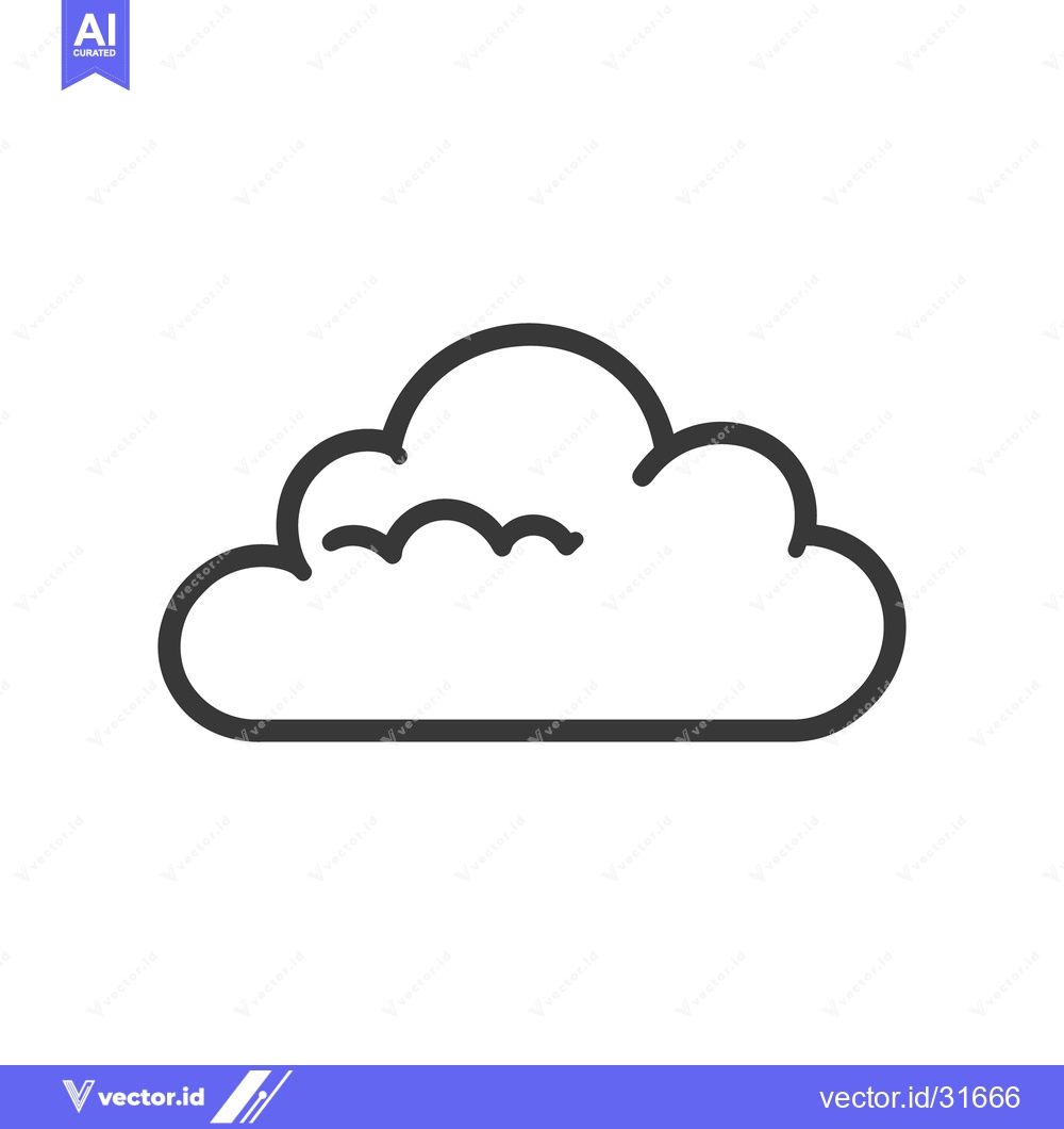 Premium Vector of A simple outline illustration of a fluffy cumulus cloud