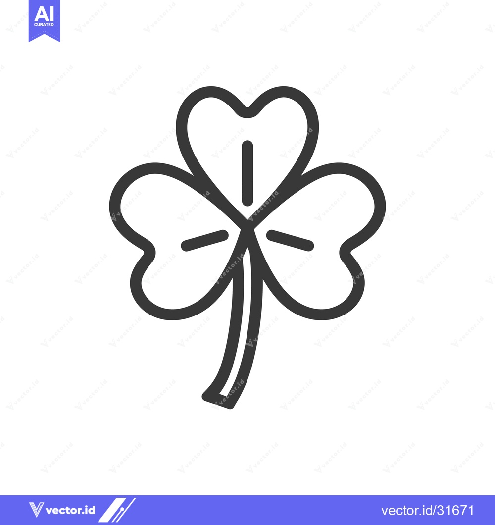 Premium Vector dari A simple graphic illustration of a three leaf clover plant