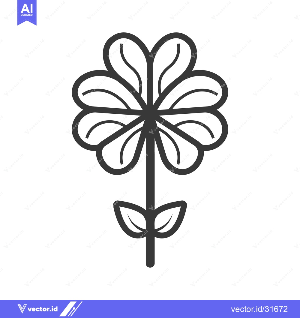 Premium Vector dari A simple illustration of a flower with eight heart shaped petals