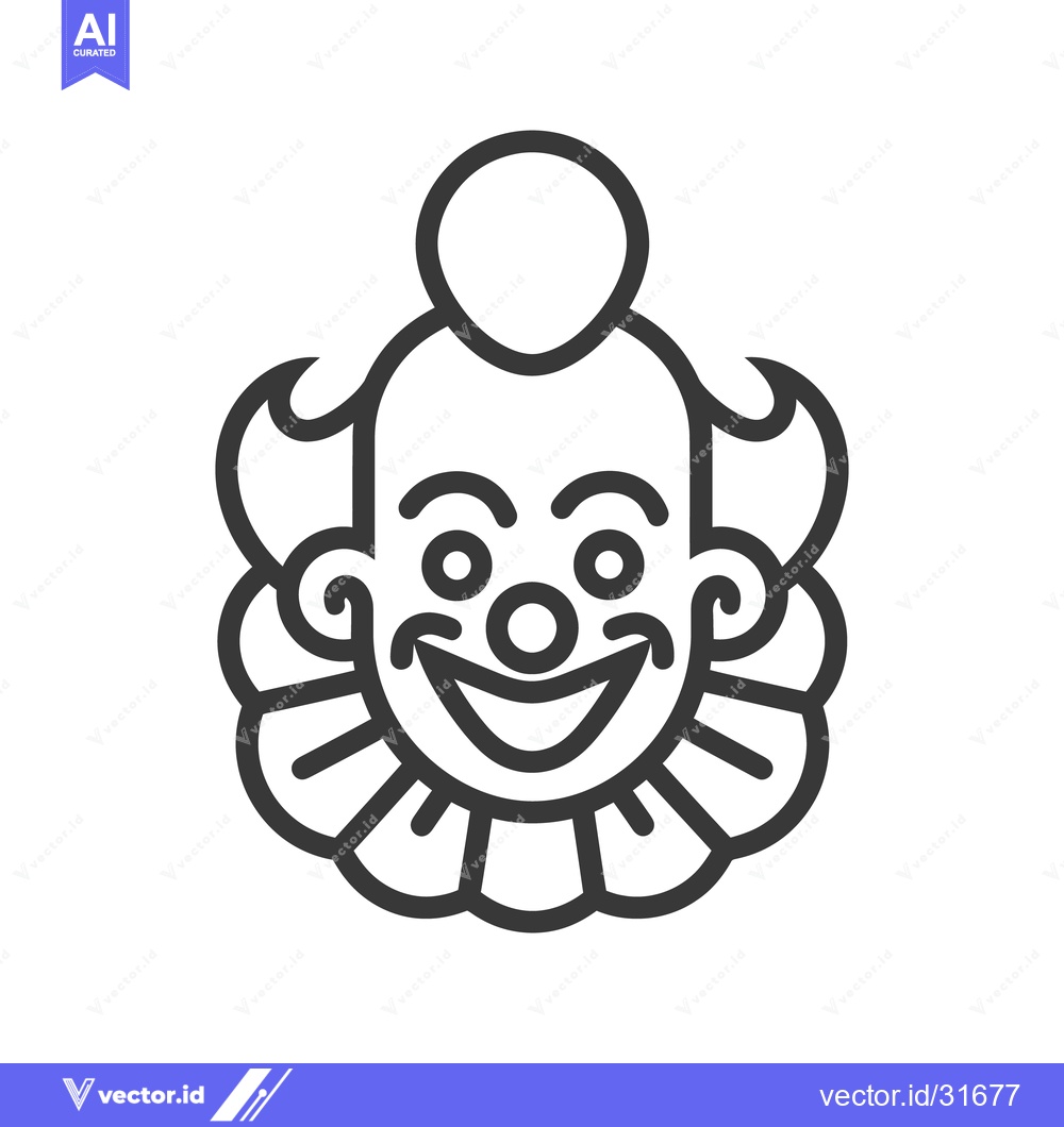 Premium Vector dari A cheerful monochrome illustration of a smiling clown face