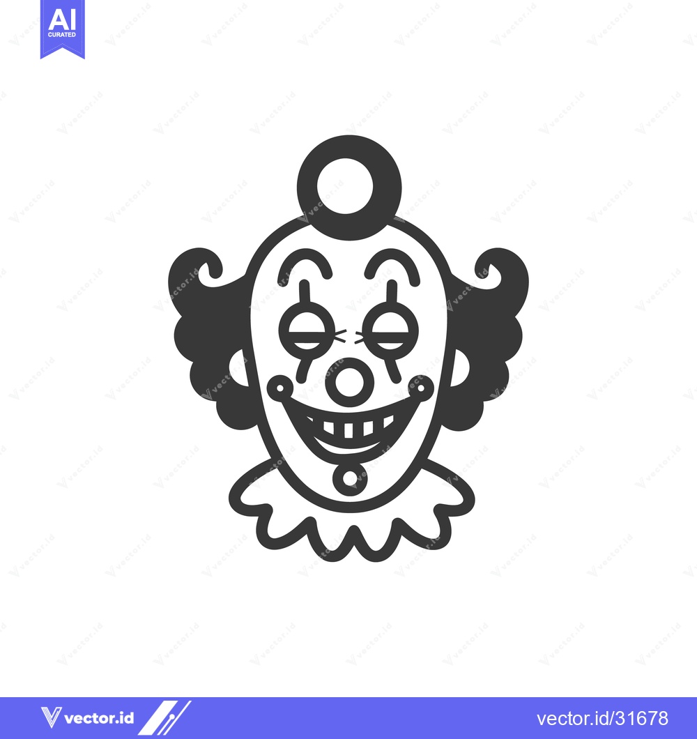 Premium Vector dari A monochrome illustration depicting a stylized smiling clown face