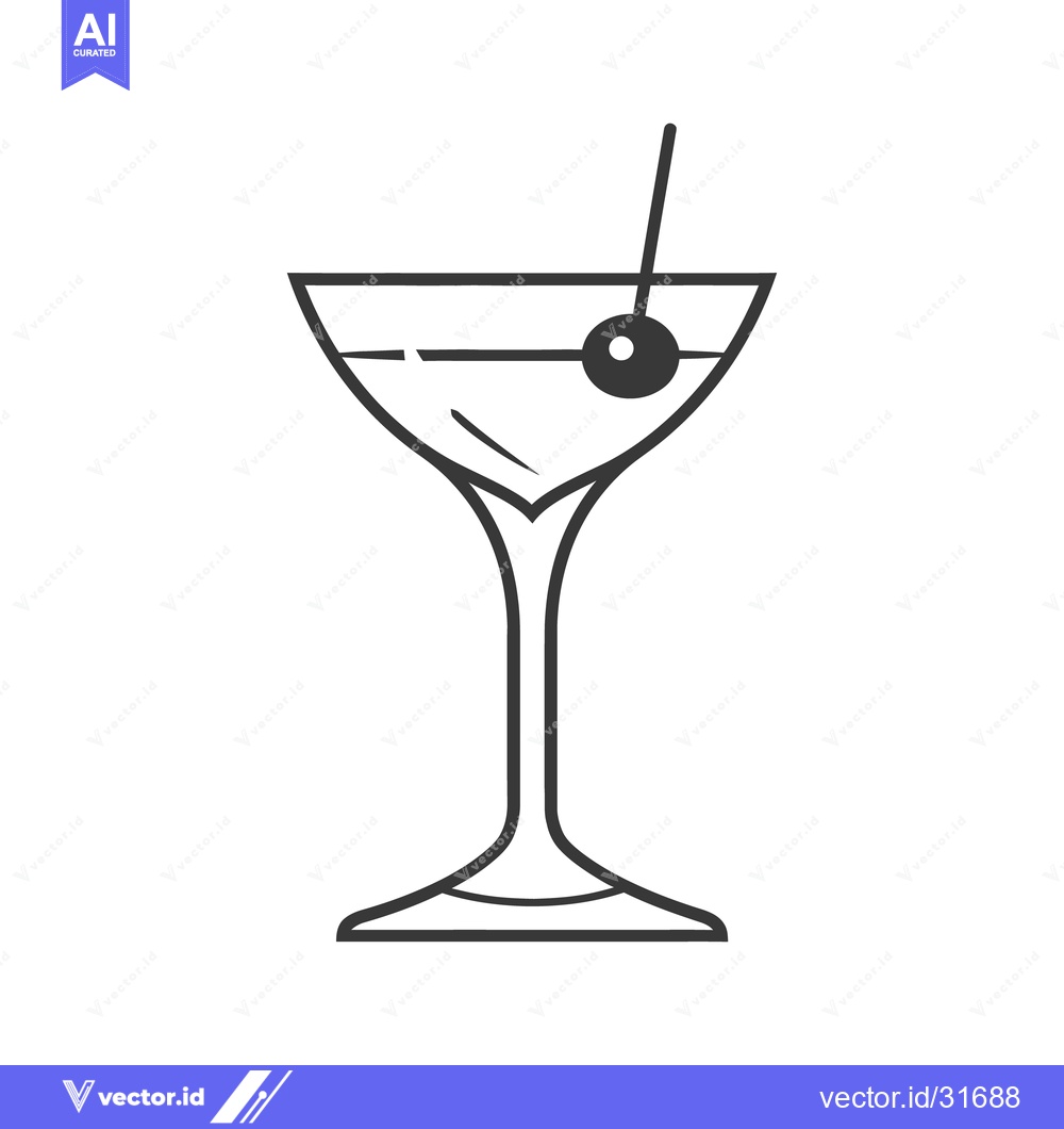 Premium Vector of A simple illustration of a cocktail beverage with a cherry