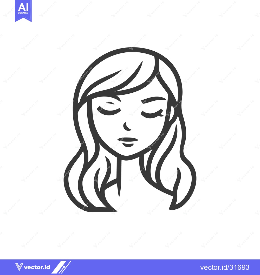 Premium Vector dari An illustration of a woman with long wavy flowing hair