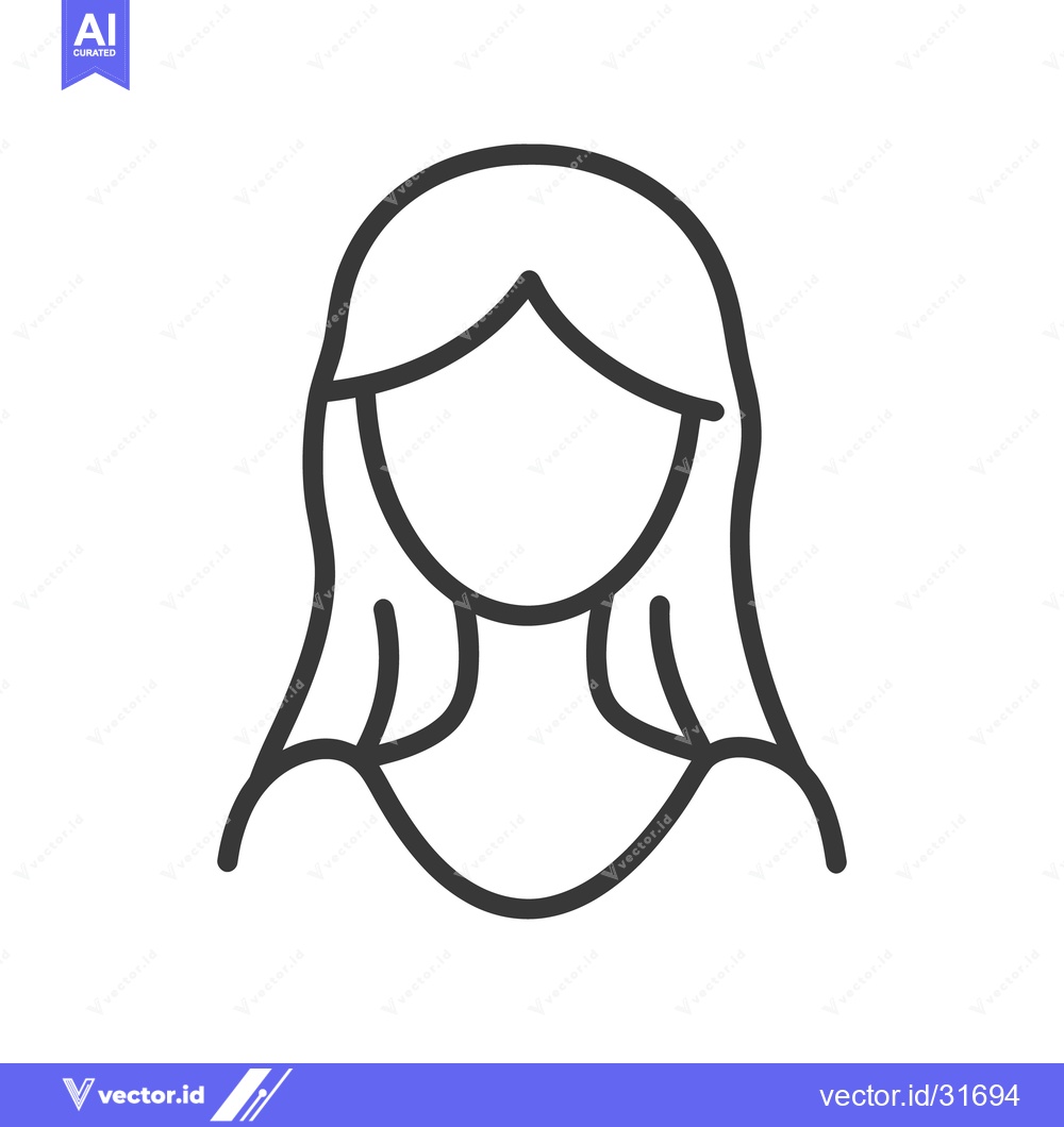 Premium Vector of A simple minimalist illustration of a woman with long flowing hair
