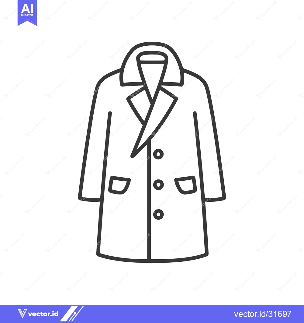 Premium Vector dari A simple vector illustration of a long coat with buttons