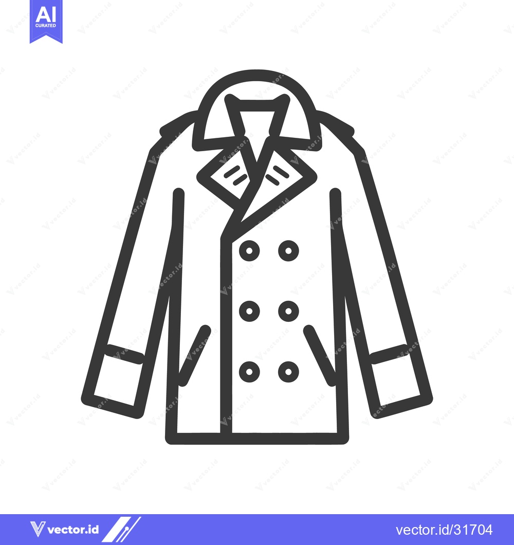 Premium Vector of A simple outlined drawing depicting a formal overcoat design