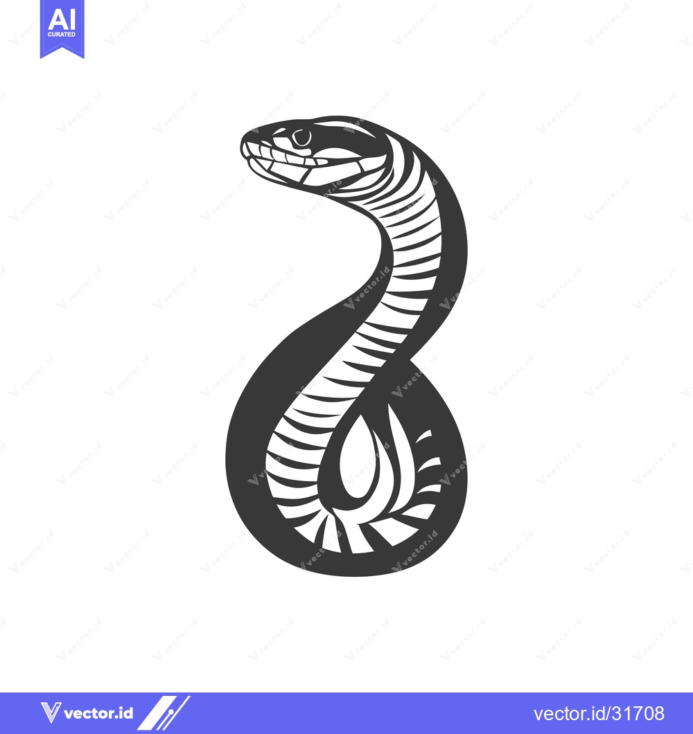 Premium Vector of A stylized illustration depicts a snake with intricate markings and de