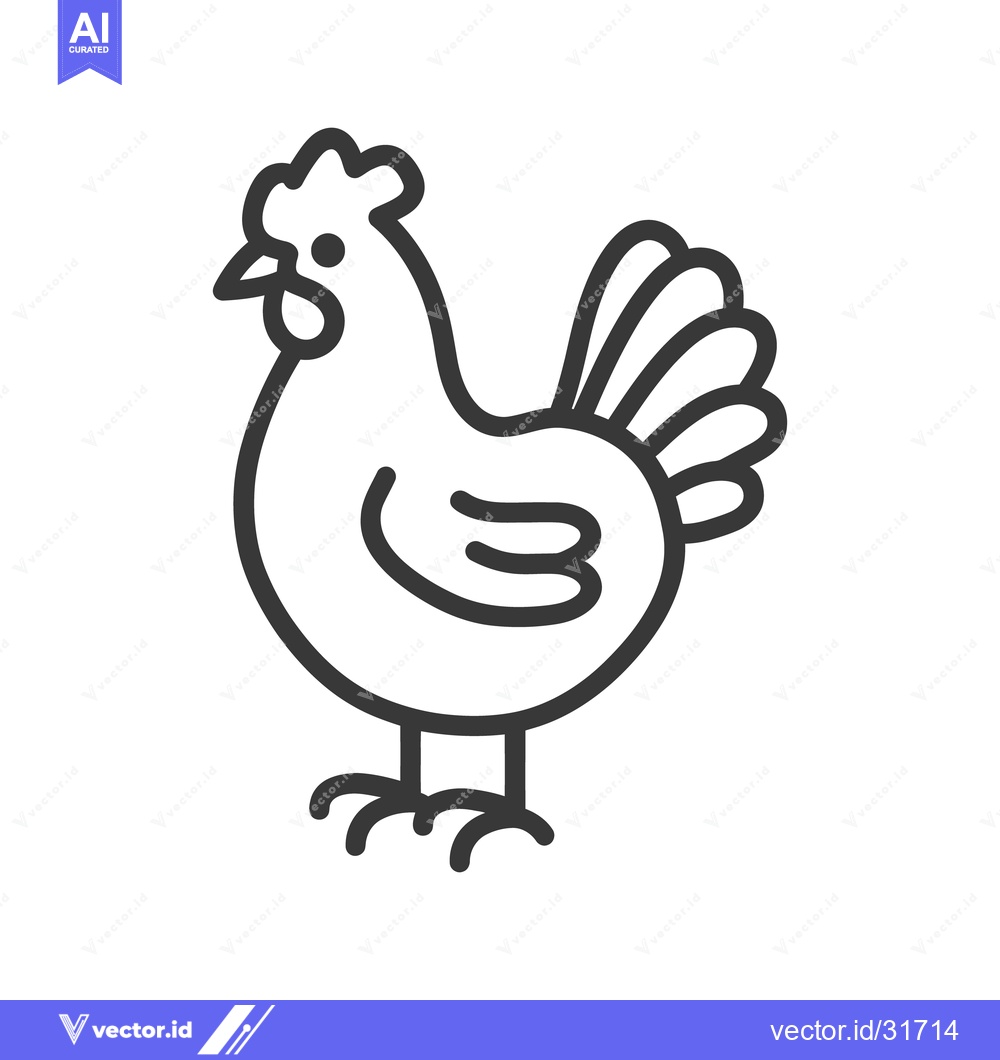 Premium Vector dari A Simple Illustration Showing a Chicken Standing in Profile