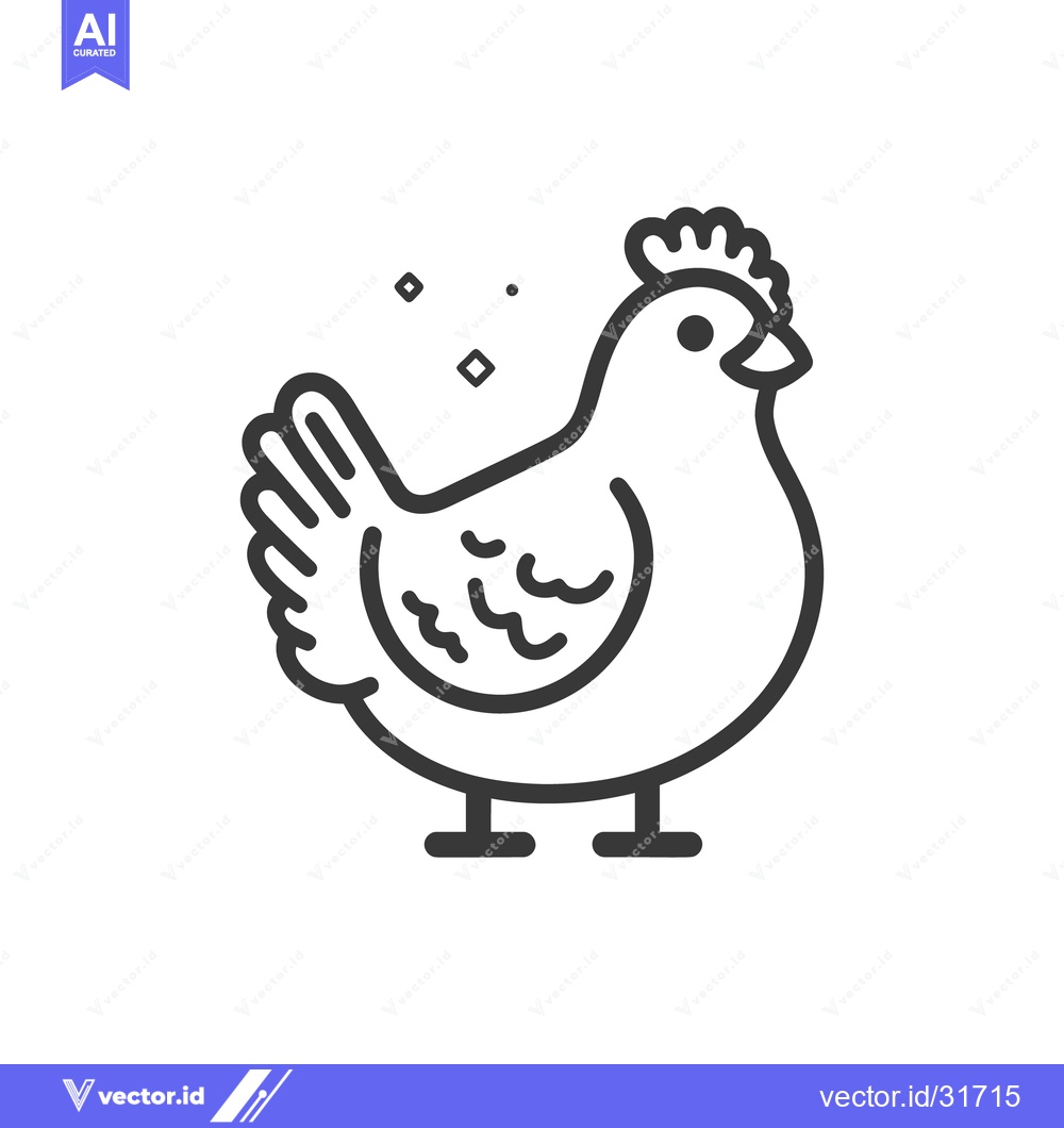 Premium Vector of A simple black and white illustration of a small chicken bird