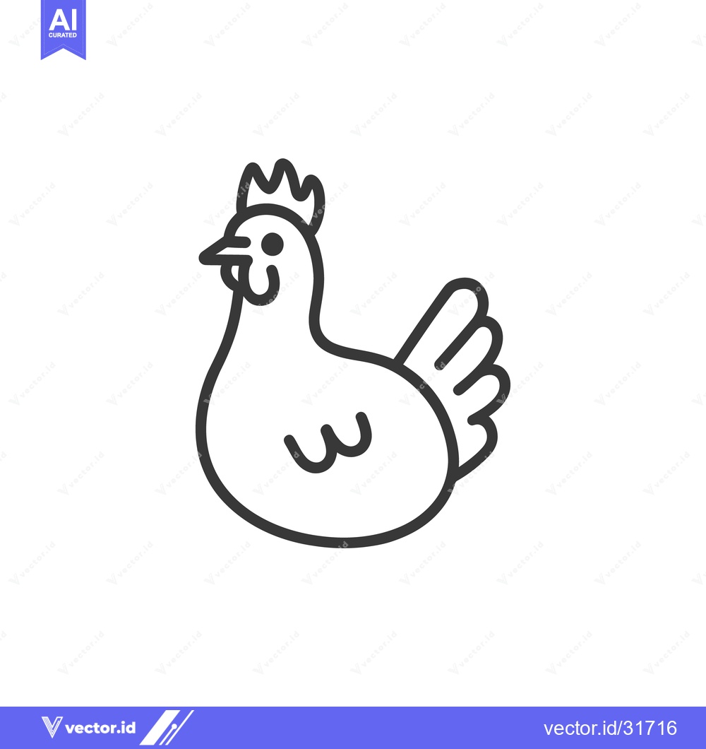 Premium Vector dari A simple black and white illustrated image of a chicken