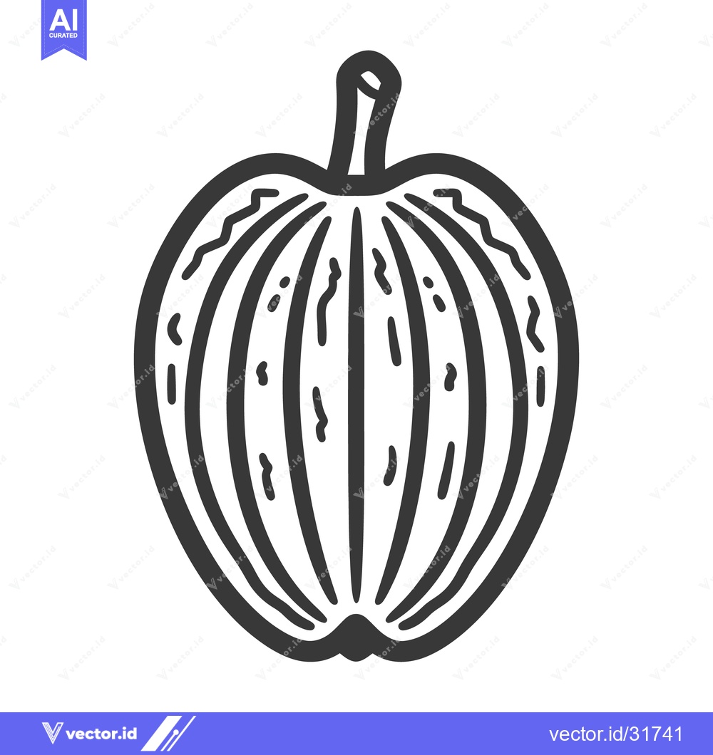 Premium Vector dari A single isolated illustration of a simple fruit with a stem