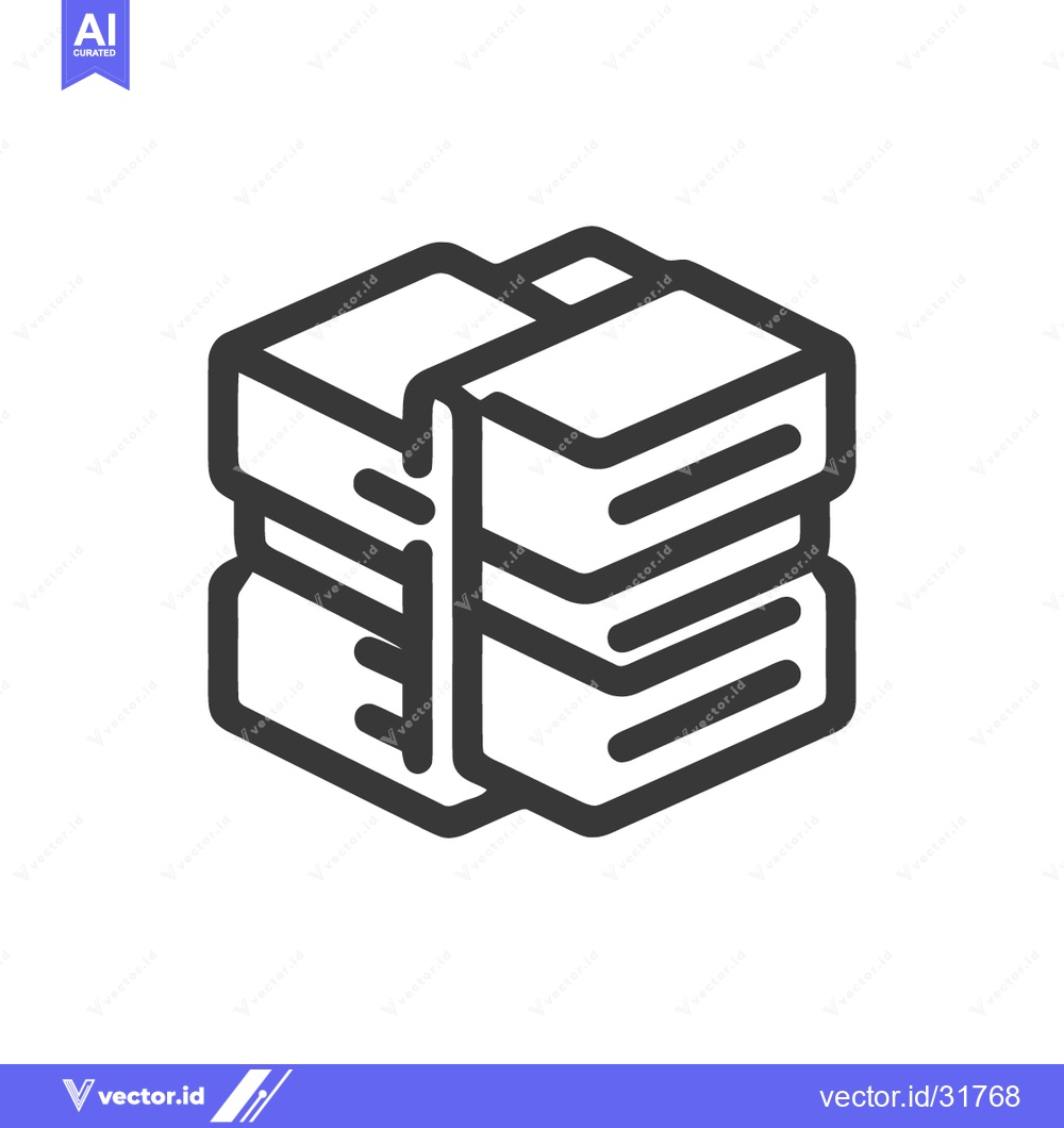 Premium Vector dari Stacked Books Icon: Minimalist Design, Education and Knowledge Symbol