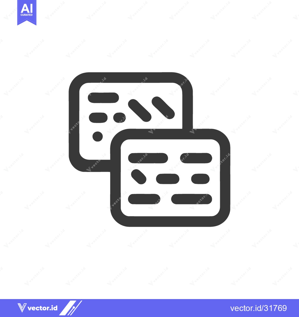 Premium Vector of Overlapping Data Tables Icon: Structured Information and Analysis Symb