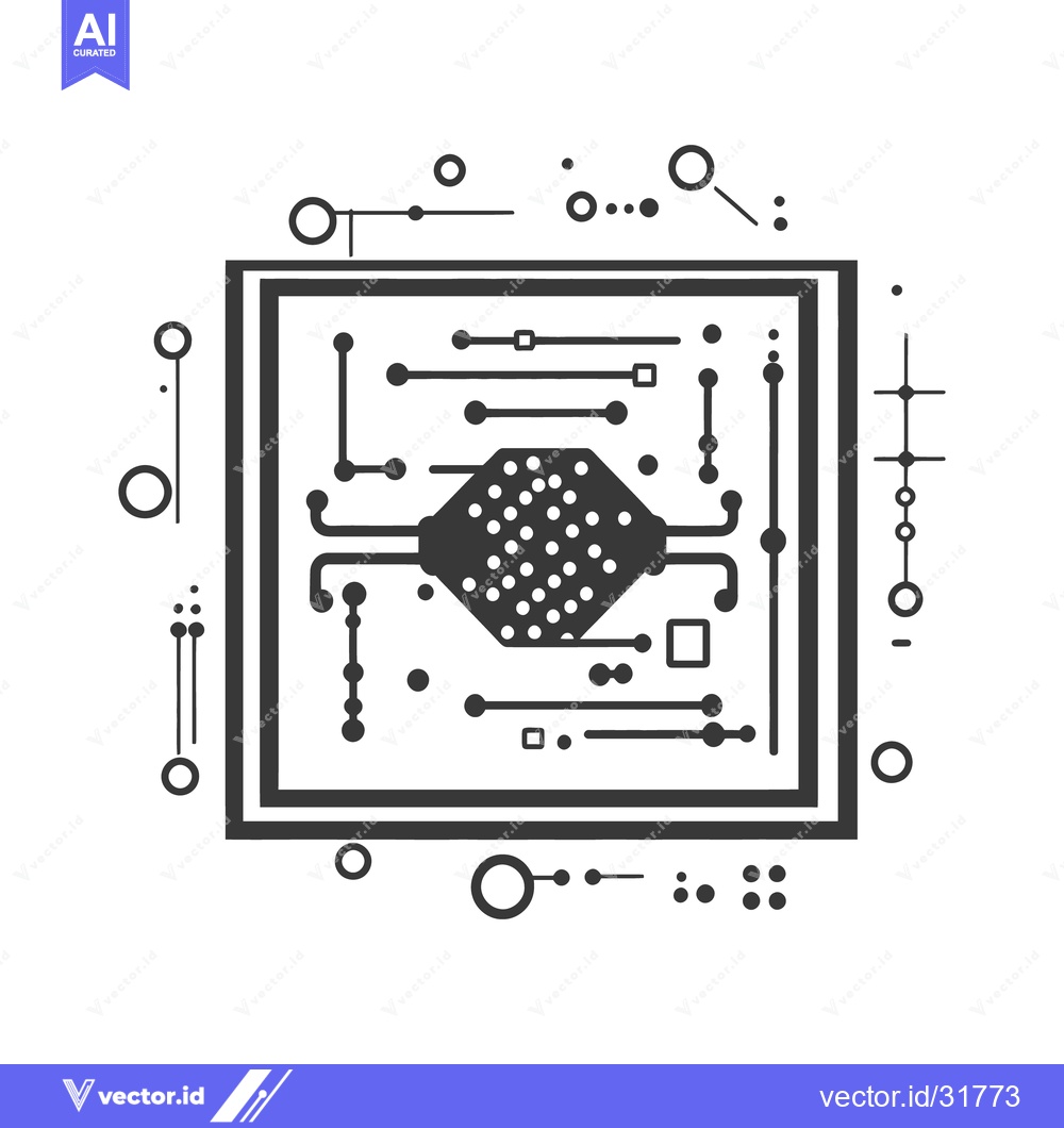 Premium Vector of An abstract black and white illustration of a circuit board design