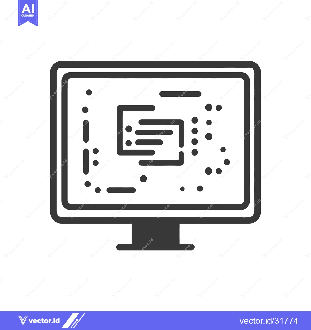 Premium Vector of A simple illustration of a computer monitor showing technology display