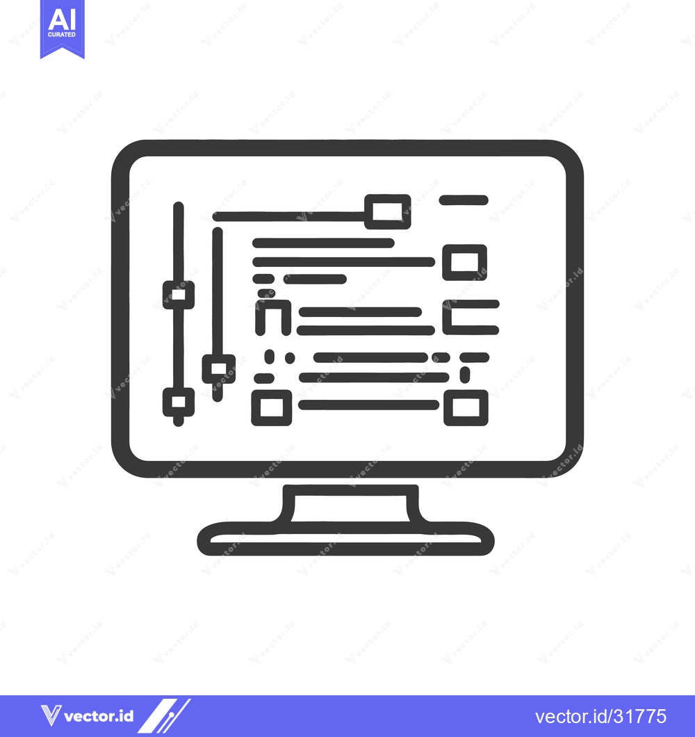 Premium Vector of A computer monitor shows data and controls in a graphic interface