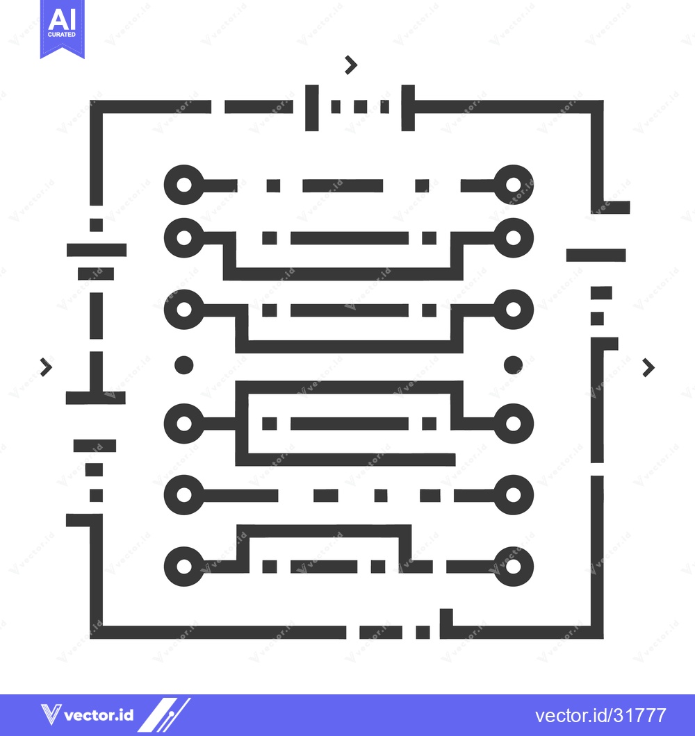 Premium Vector of A schematic illustration of a circuit board with multiple components