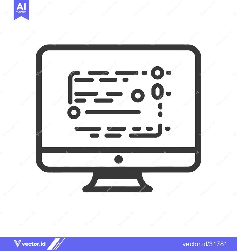 Premium Vector dari The computer screen displays a digital flowchart of information