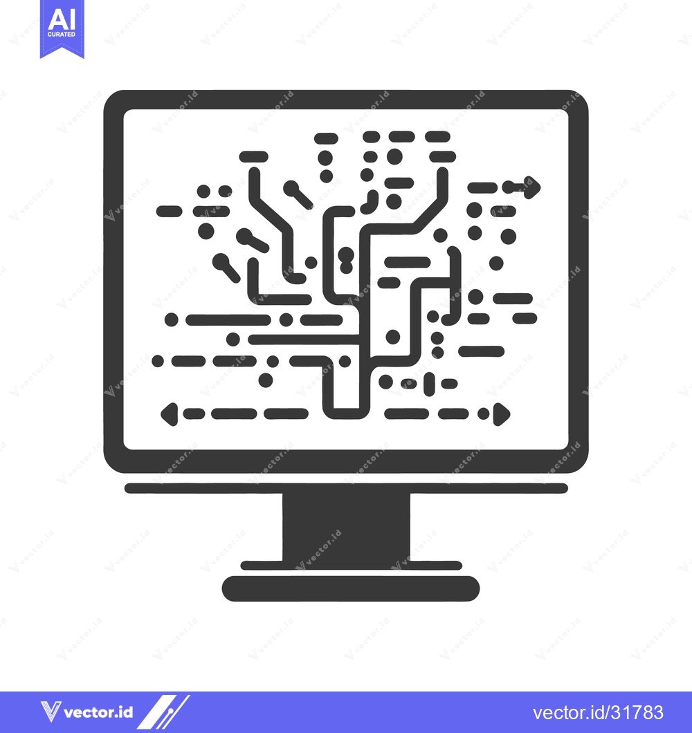 Premium Vector dari A digital display shows a complex circuit board schematic design