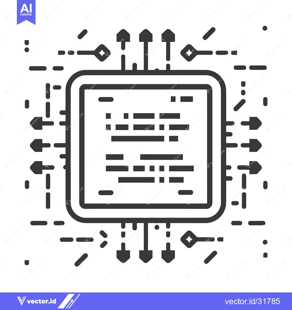 Premium Vector dari Digital processor chip diagram with data transfer line connections and