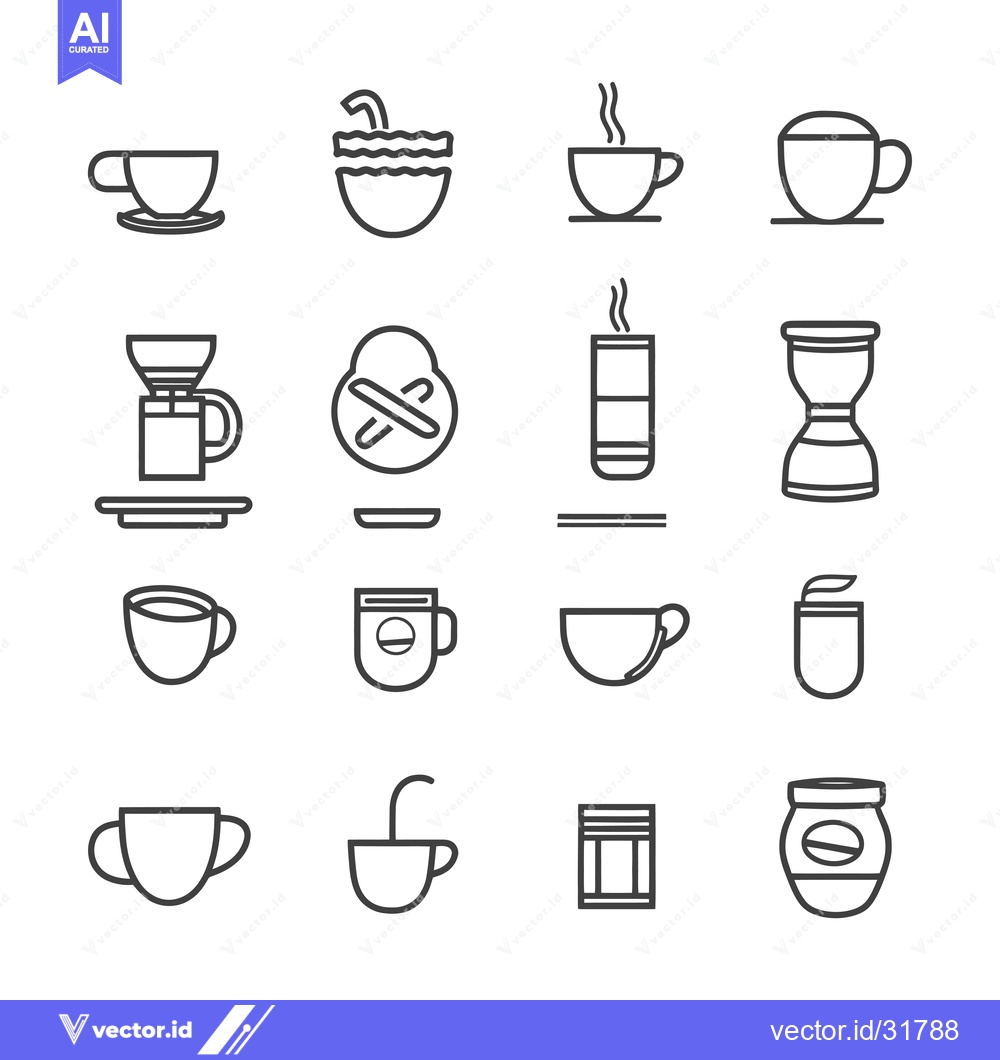 Premium Vector dari Coffee and Tea Preparation Methods Icon Set