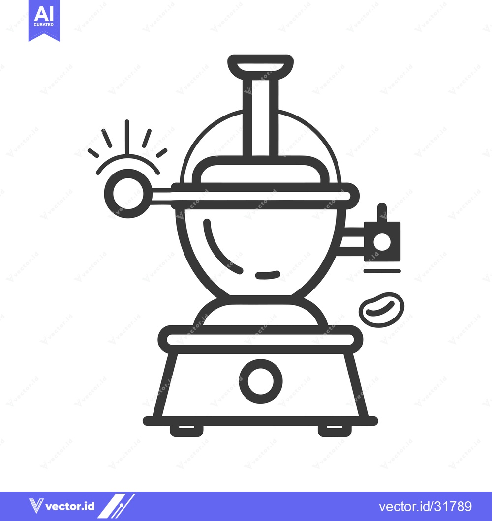 Premium Vector dari Coffee Bean Roasting Machine with Rotating Bean