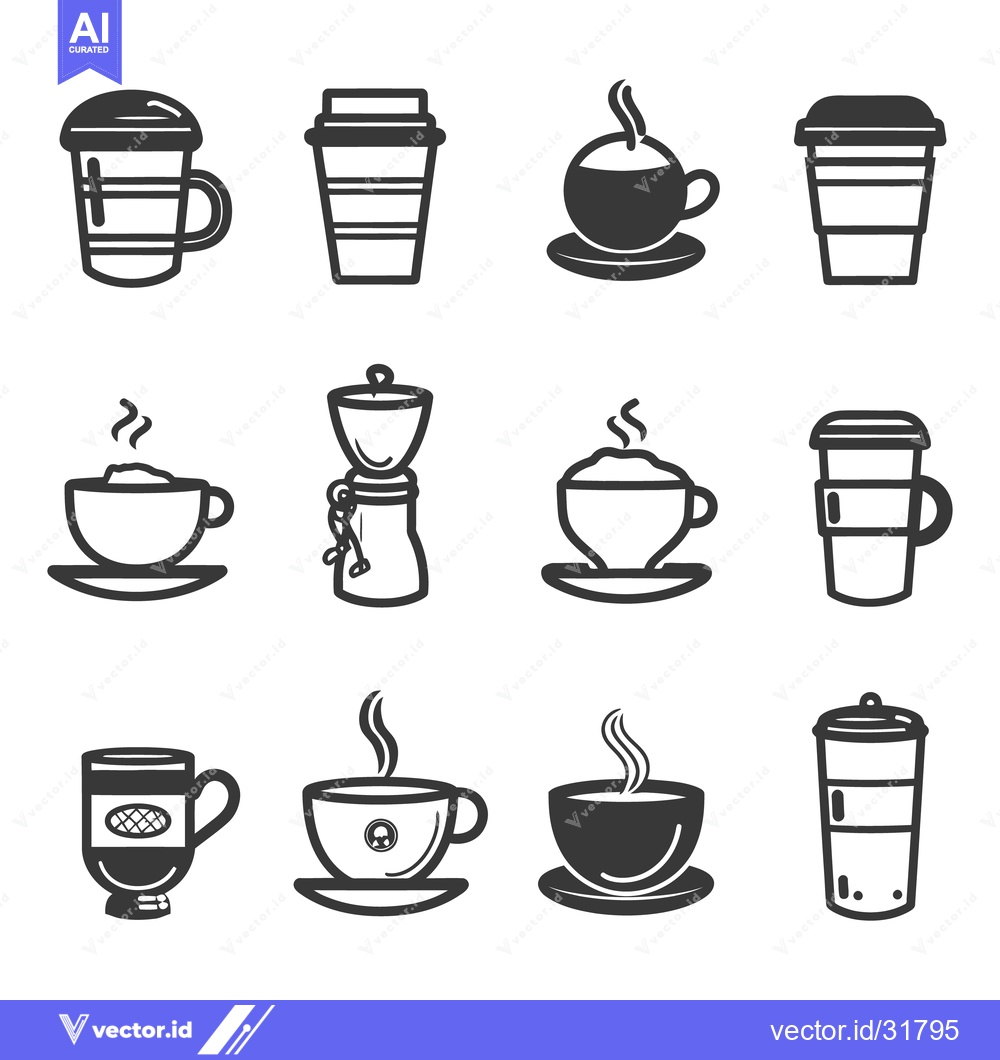 Premium Vector dari Vector illustrations depicting different types of coffee beverages and