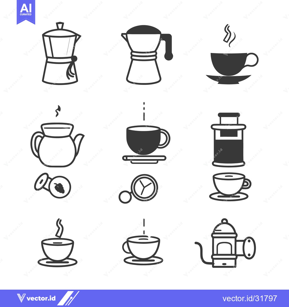 Premium Vector dari Several brewing methods and coffee drinking icons are presented