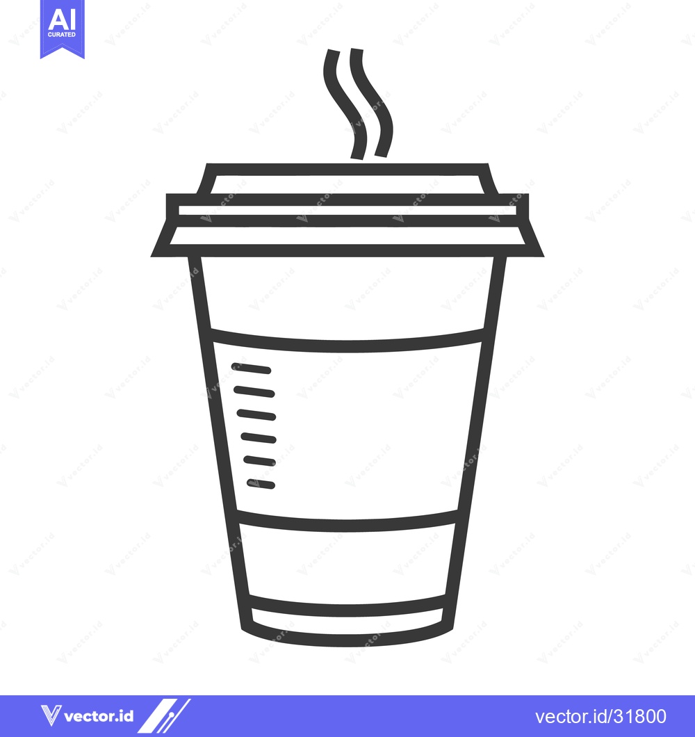 Premium Vector of A steamy beverage cup with a lid and measurement indicators