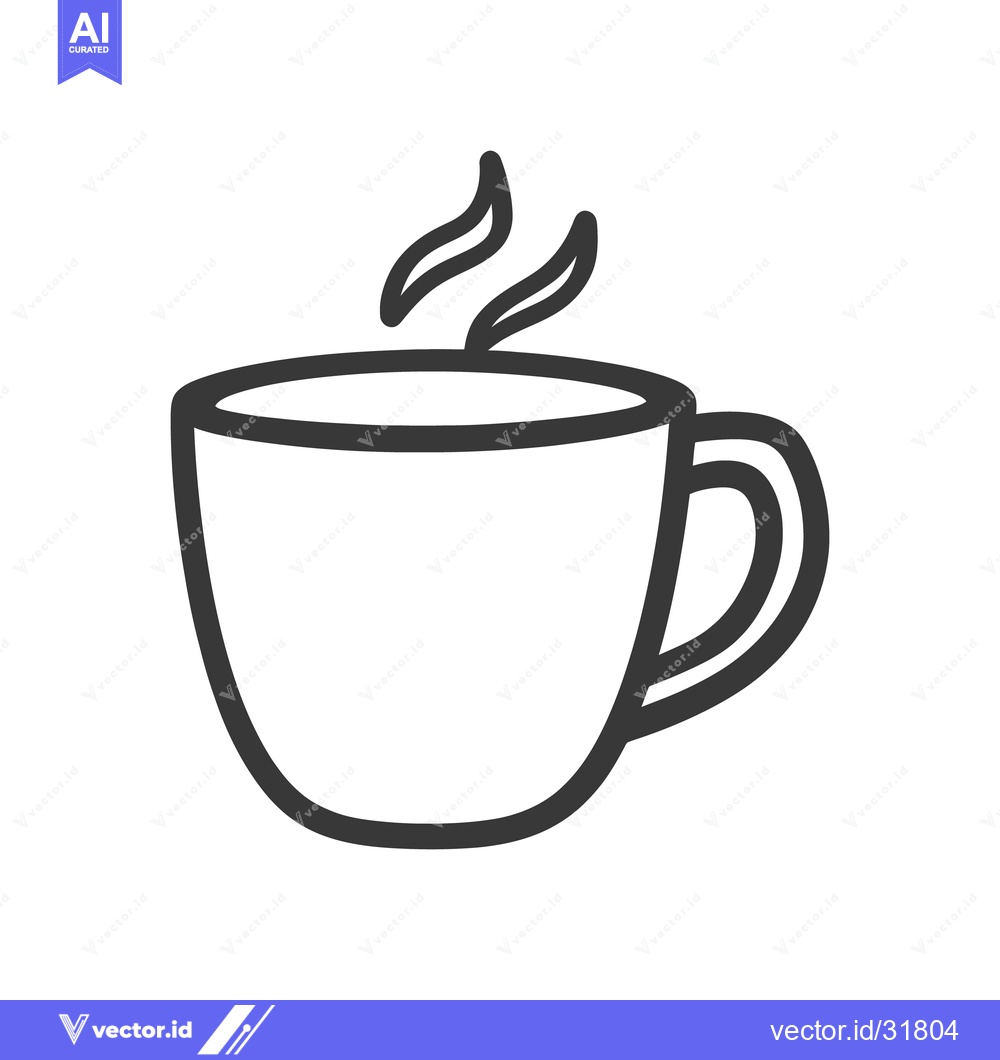 Premium Vector dari A simple black and white illustration of a hot beverage cup
