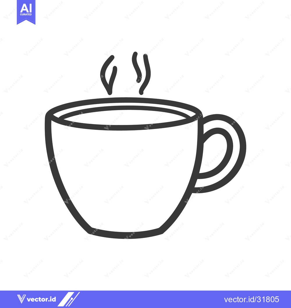 Premium Vector of A simple black and white drawing of a coffee cup