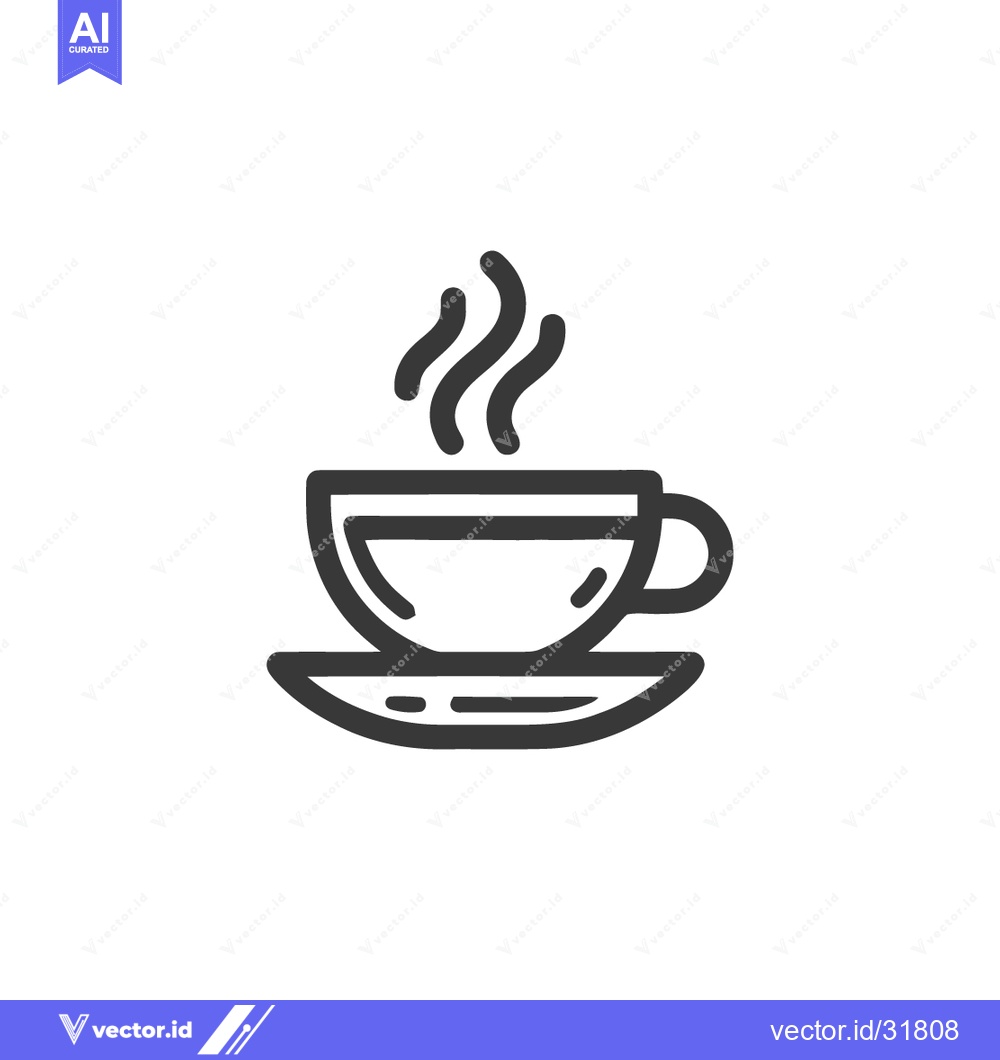 Premium Vector dari Minimalist Coffee Cup Icon with Steaming Aroma on White Background